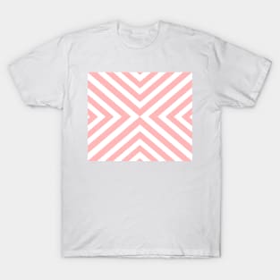 Abstract triangles geometric pattern - pink and white. T-Shirt